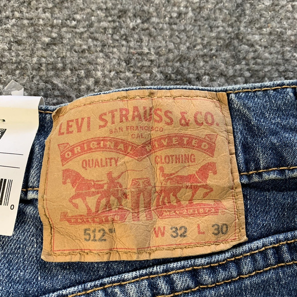 Levi’s 512 Jeans Mens 32x30 Blue Slim Taper Stretch Med Wash “New With Tags” - Picture 7 of 16